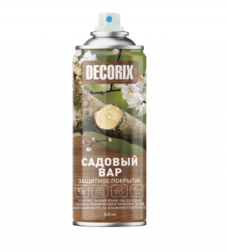 Аэрозольное защитное покрытие Серо-коричневый САДОВЫЙ ВАР DECORIX 520 мл