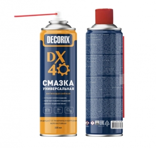 Аэрозольная смазка универсальная DX-40, антикоррозийная DECORIX в баллоне 335 мл