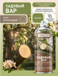 Аэрозольное защитное покрытие Серо-коричневый САДОВЫЙ ВАР DECORIX 520 мл